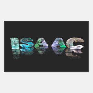 Der Name Isaac in 3D-Leuchten (Foto) Rechteckiger Aufkleber