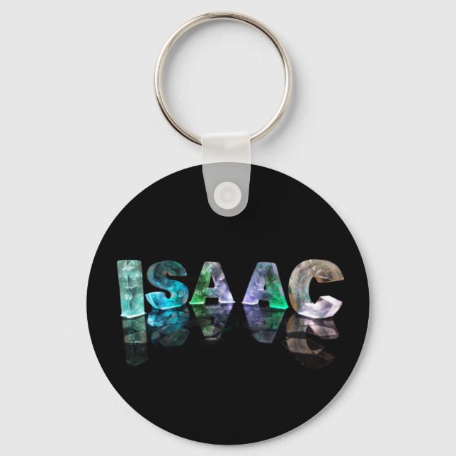 Der Name Isaac in 3D-Leuchten (Foto) Schlüsselanhänger (Vorderseite)