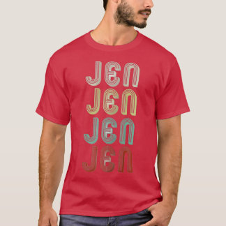 Der Name ist Jen in der Vintagen Diskothek Retro T-Shirt