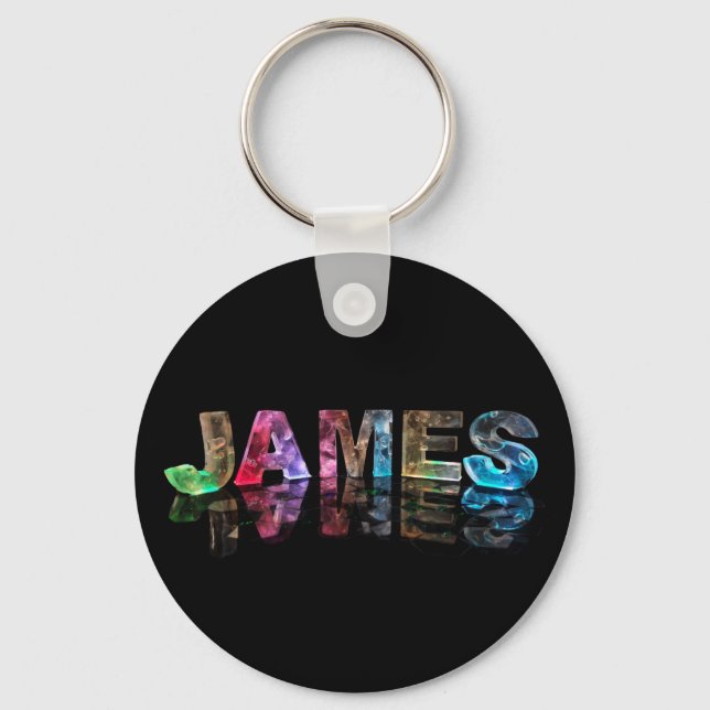 Der Name James in 3D-Leuchten (Foto) Schlüsselanhänger (Vorderseite)