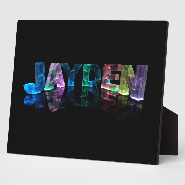 Der Name Jayden in 3D-Leuchten (Foto) Fotoplatte (Seite)