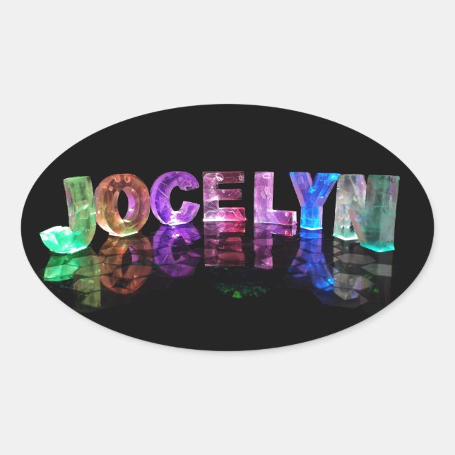 Der Name Jocelyn in 3D Lights (Foto) Ovaler Aufkleber (Vorderseite)