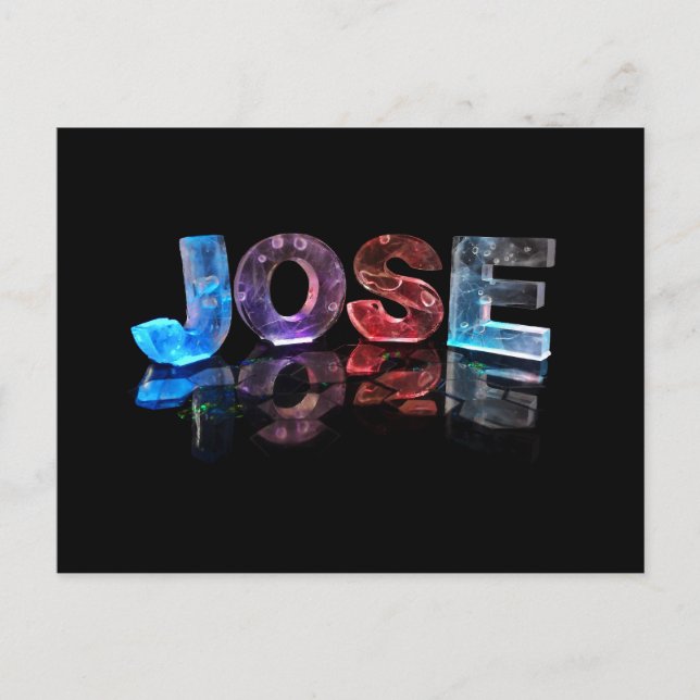 Der Name Jose in 3D-Leuchten (Foto) Postkarte (Vorderseite)