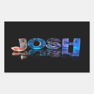Der Name Josh in 3D-Leuchten (Foto) Rechteckiger Aufkleber
