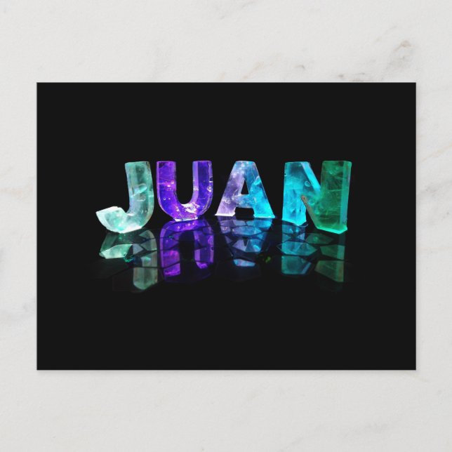 Der Name Juan in 3D-Leuchten (Foto) Postkarte (Vorderseite)