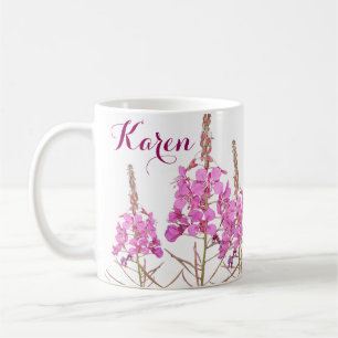 Der Name Karen hübsche rosa Blume Blumenbeete Kaffeetasse