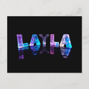 Der Name Layla in 3D-Leuchten (Foto) Postkarte