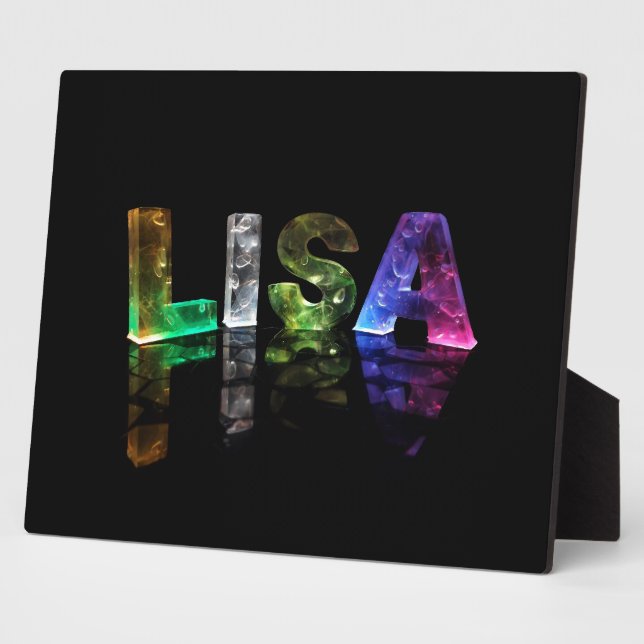 Der Name Lisa in 3D-Leuchten (Foto) Fotoplatte (Seite)