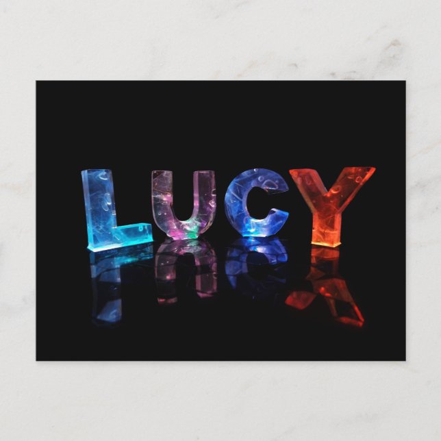 Der Name Lucy in 3D-Leuchten (Foto) Postkarte (Vorderseite)