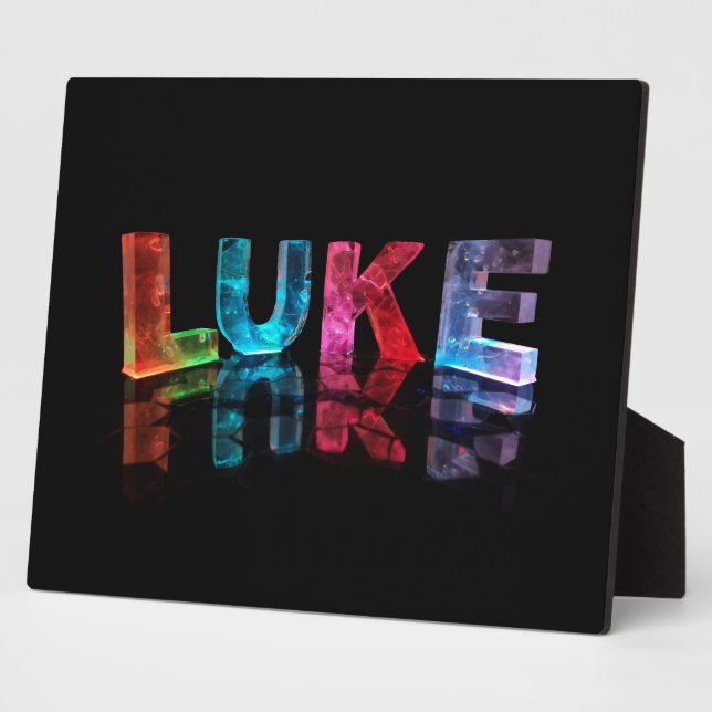 Der Name Luke in 3D-Leuchten (Foto) Fotoplatte (Seite)