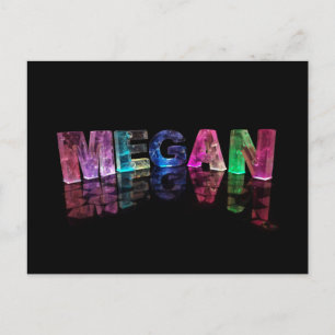 Der Name Megan in 3D-Leuchten (Foto) Postkarte