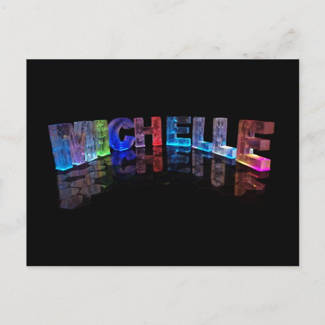 Der Name Michelle in 3D-Leuchten (Foto) Postkarte (Vorderseite)
