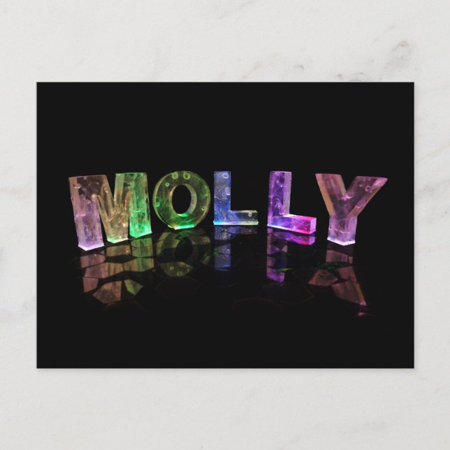 Der Name Molly in 3D Lights (Foto) Postkarte (Vorderseite)