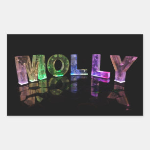 Der Name Molly in 3D Lights (Foto) Rechteckiger Aufkleber