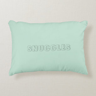 Der Name "Snuggles" ist ein Minzgrün aus Meeresfrü Dekokissen