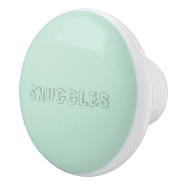 Der Name "Snuggles" ist ein Minzgrün aus Meeresfrü Keramikknauf (Rechts)