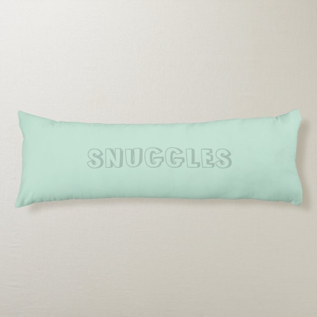 Der Name "Snuggles" ist ein Minzgrün aus Meeresfrü Seitenschläferkissen (Vorderseite)