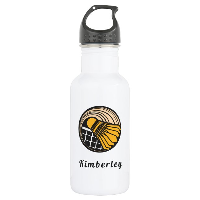 Der Name Sport des modernen Badminton Birdie Desig Edelstahlflasche (Vorderseite)