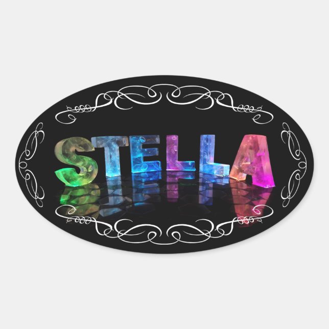 Der Name Stella - Name in Lights (Foto) Ovaler Aufkleber (Vorderseite)