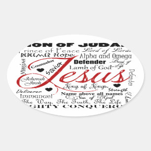 Der Name von Jesus Ovaler Aufkleber