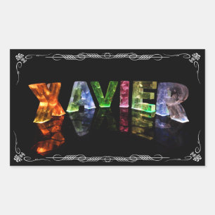 Der Name Xavier - Name in Lights (Foto) Rechteckiger Aufkleber