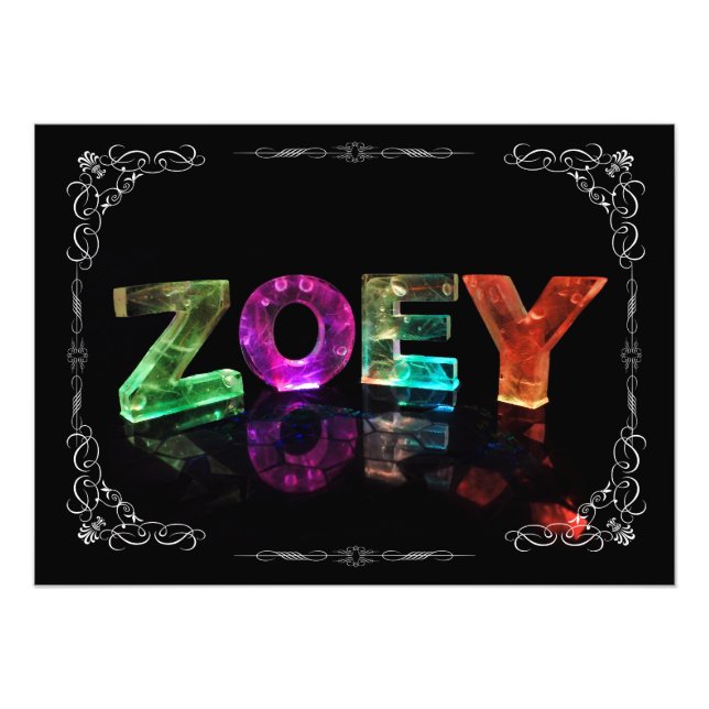 Der Name Zoey - Name in Lights (Foto) Fotodruck (Vorne)