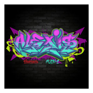 Der Namensalexis in den Graffiti Poster