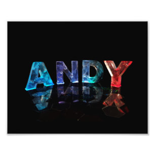 Der NamensAndy in den Lichtern Fotodruck