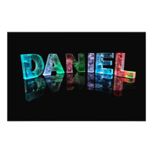 Der Namensdaniel in 3D beleuchtet (Fotografie) Fotodruck