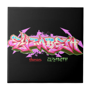 Der NamensElizabeth in GraffitiKeramik Fliese