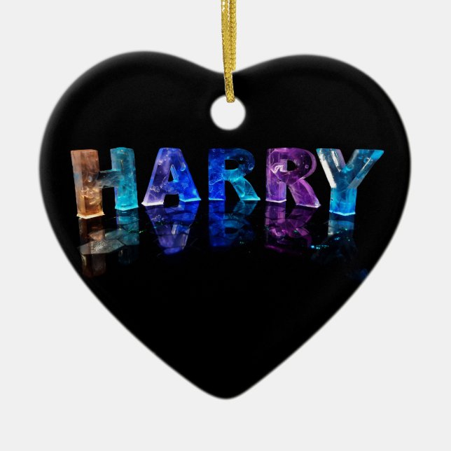 Der Namensharry in 3D beleuchtet (Fotografie) Keramikornament (Vorne)