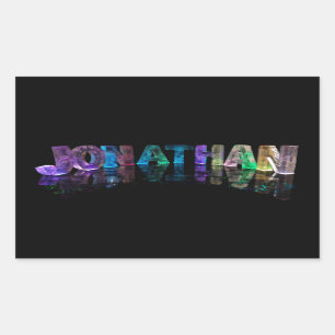 Der Namensjonathan in 3D beleuchtet (Fotografie) Rechteckiger Aufkleber