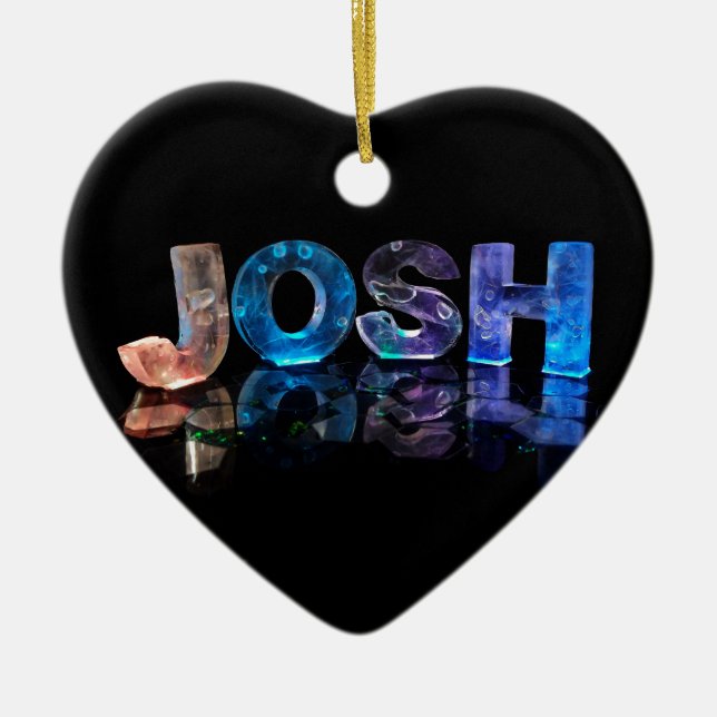 Der NamensJosh in 3D beleuchtet (Fotografie) Keramikornament (Vorne)