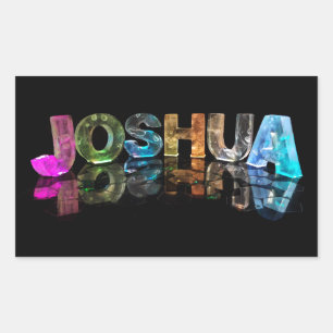 Der Namensjoshua in 3D beleuchtet (Fotografie) Rechteckiger Aufkleber