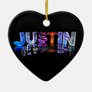 Der Namensjustin in 3D beleuchtet (Fotografie) Keramikornament
