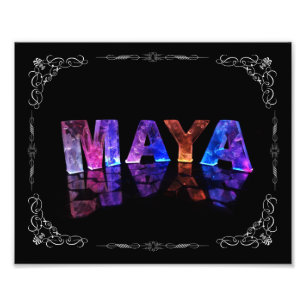 Der Namensmaya in 3D beleuchtet (Fotografie) Fotodruck
