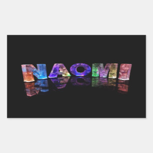 Der NamensNaomi in 3D beleuchtet (Fotografie) Rechteckiger Aufkleber
