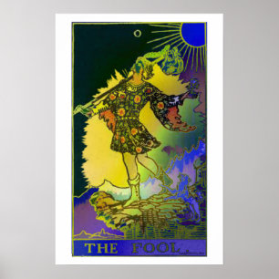 Der Narr Tarot Karte Psychedelisches Poster