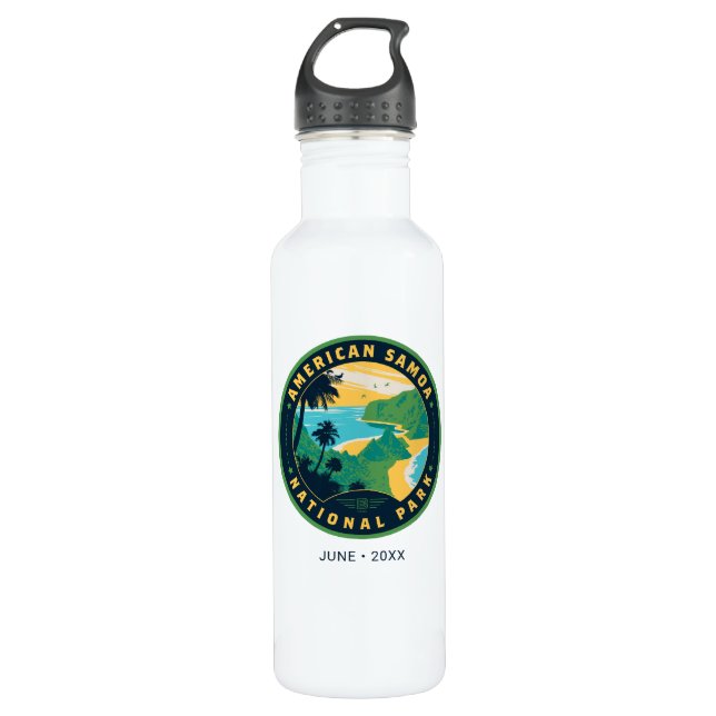 Der Nationalpark Amerikanisch-Samoas Edelstahlflasche (Vorderseite)