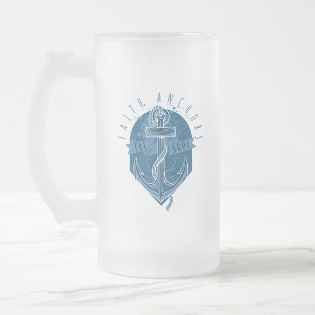 Der nautische Glaube verankert das Soul Mattglas Bierglas (Links)