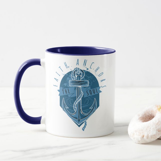Der nautische Glaube verankert das Soul Tasse (Mit Donut)