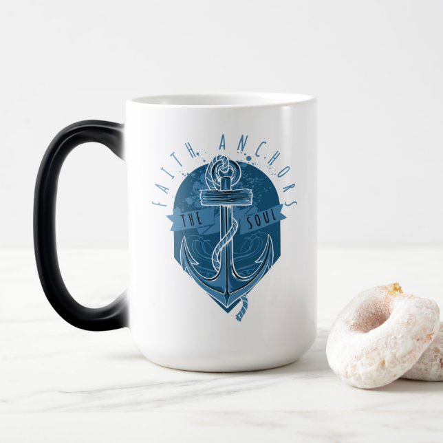 Der nautische Glaube verankert das Soul Verwandlungstasse (Mit Donut)