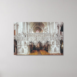 Der Nave und der Innenraum von Eglise Leinwanddruck