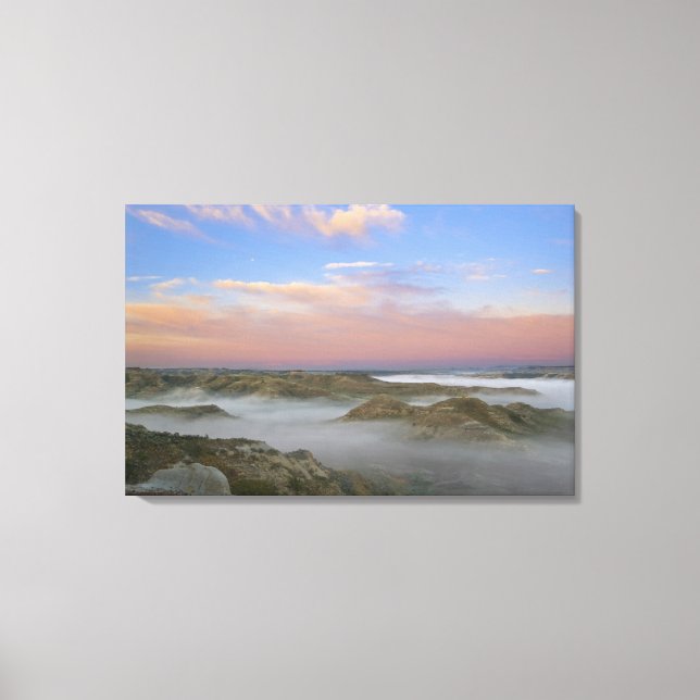 Der Nebel vom Little Missouri liegt im Leinwanddruck (Vorderseite)