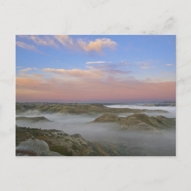 Der Nebel vom Little Missouri liegt im Postkarte (Vorderseite)
