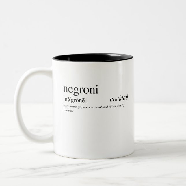 Der Negroni - Italiens Lieblingscocktail Zweifarbige Tasse (Links)