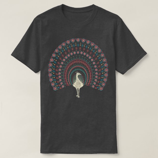 Der Neon-Pfau T-Shirt (Design vorne)