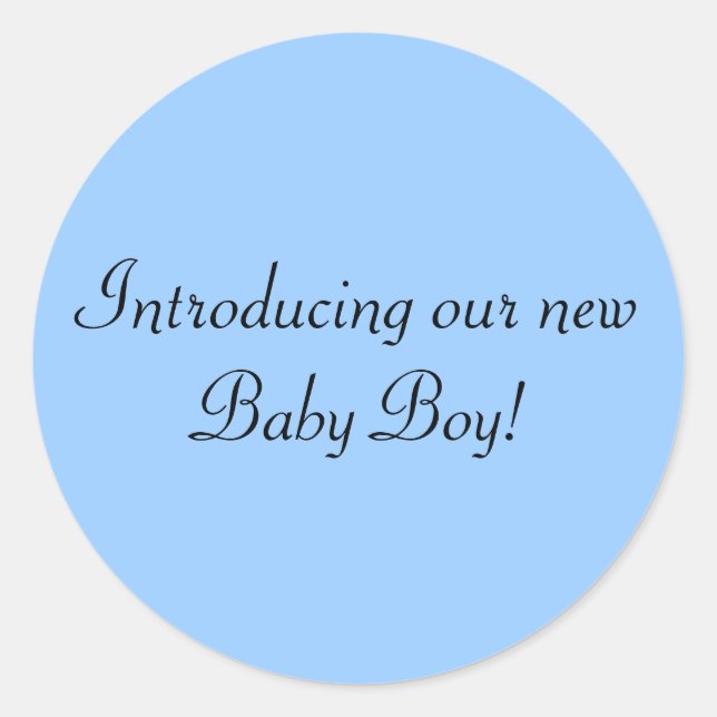 Der neue Baby Boy Umschlag Aufkleber (Vorderseite)