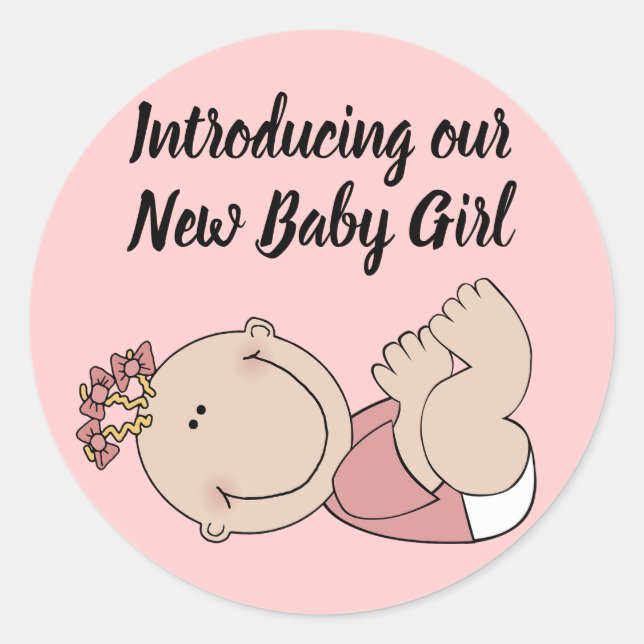 Der neue Baby Girl Umschlag Aufkleber (Vorderseite)