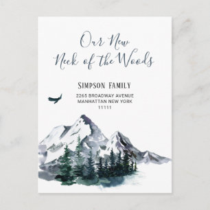 Der neue Fleck des Woods Moving Ankündigungspostkarte